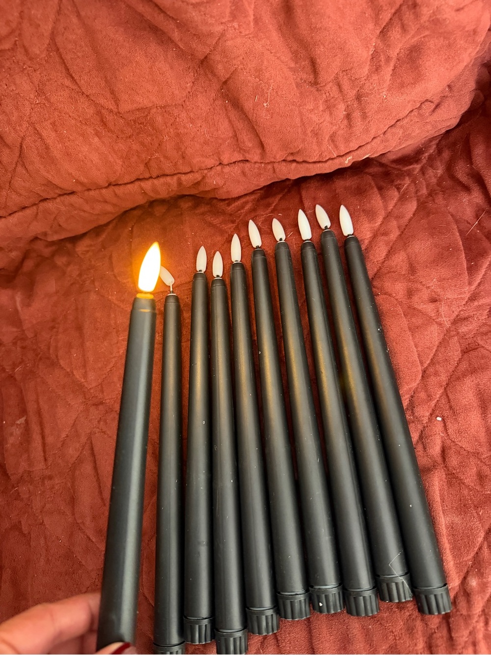 Black LED Taper Candles (Set of 10) - Home Party Supplies - Picture 2 of 4